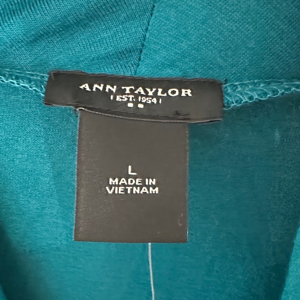 Ann Taylor Teal Ruched Blouse